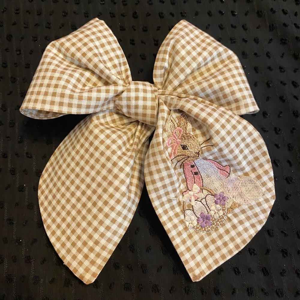 Girl’s Embroidered Easter Hair Bow NEW